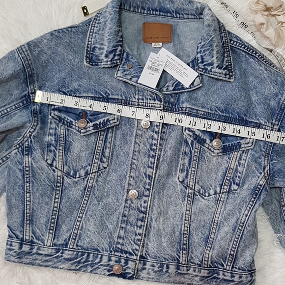 🦋 VINTAGE ACID WASH DENIM OVERSIZE AE JACKET - Picture 6 of 8